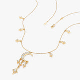Gold Moon and Stars Diamond Necklace, Isby