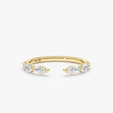 Marquise Diamond Open Cuff Ring, Kym