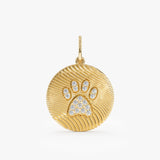 Solid Gold Dog Paw Charm, Zirelia