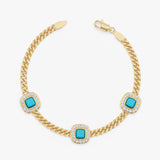 Vintage Turquoise Station Bracelet, Serelis