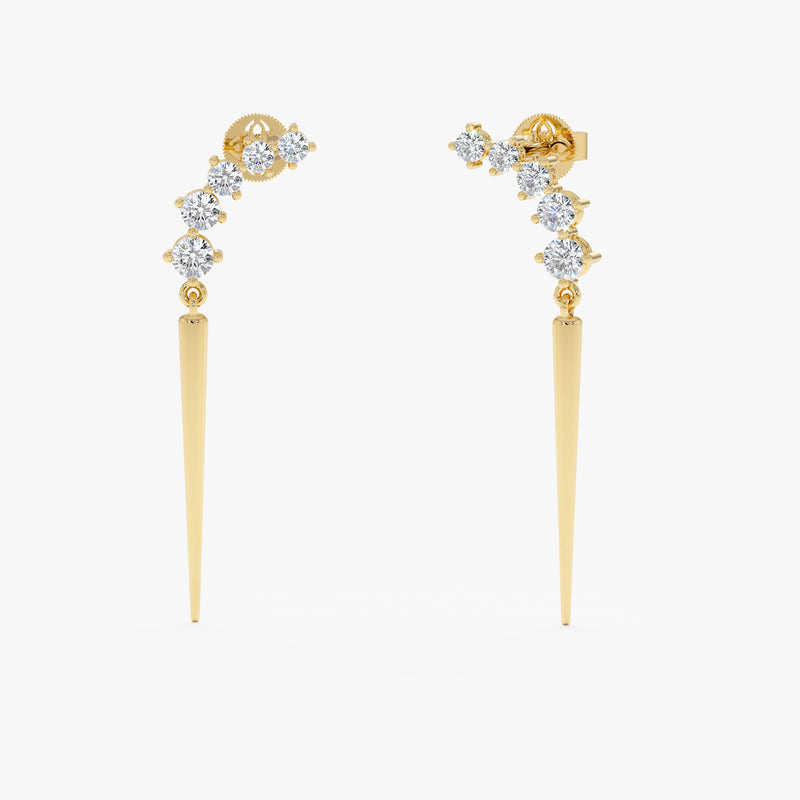 Lab Grown Diamond Spike Earrings, Maevina