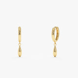 Gold Dangle Huggie Hoop Earrings, Sorentha