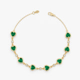 Heart Cut Lab Grown Emerald Bracelet, Thessira