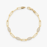 Pave Oval Shape Station Bracelet, Nimira