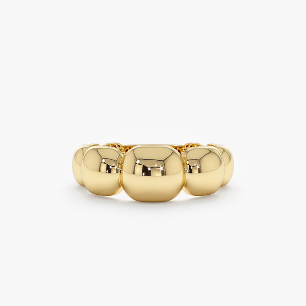 minimalist solid gold bubble ring in yellow gold