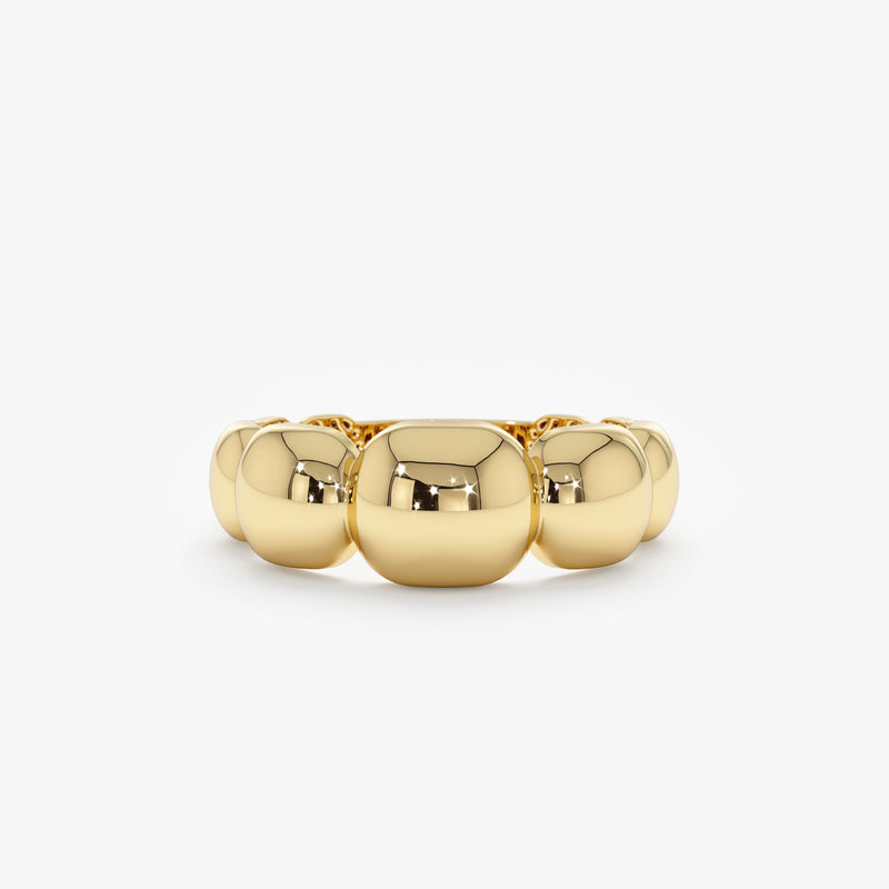 minimalist solid gold bubble ring in yellow gold