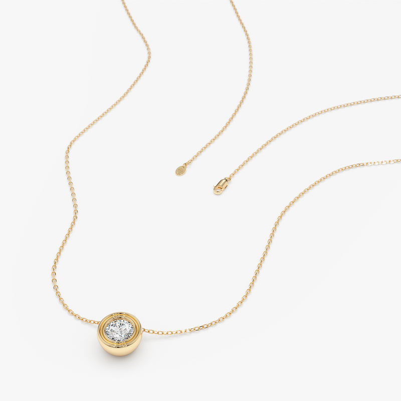 Lab Grown Diamond Ball Necklace, Caerwyn
