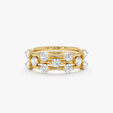 Set of 3 Lab Grown Diamond Station Rings, Lunessa