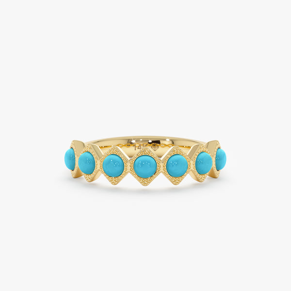 Solid Gold Turquoise Ring, Ariselle