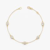Oval Lab Diamond Station Bracelet, Caeloria