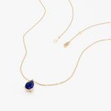 Pear Shape Solitaire Sapphire Necklace, Zoelle