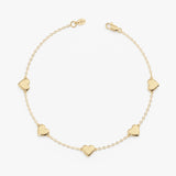 Solid Gold Multi Heart Bracelet, Zaleira