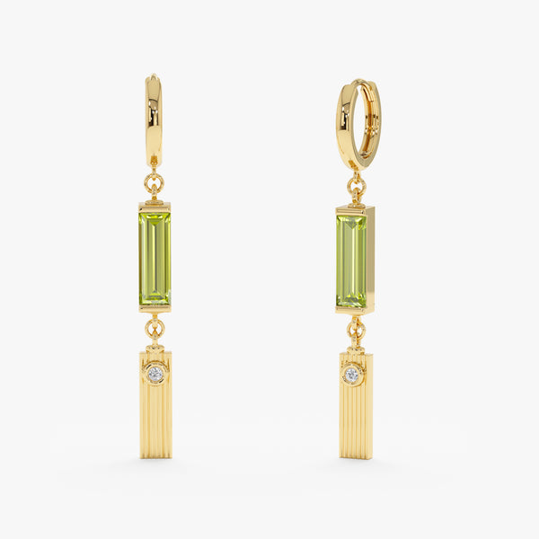 Natural Peridot Drop Earrings, Elaraya