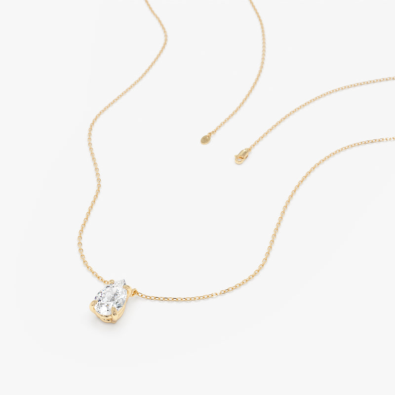 Pear Shape Lab Diamond Necklace, Ziva