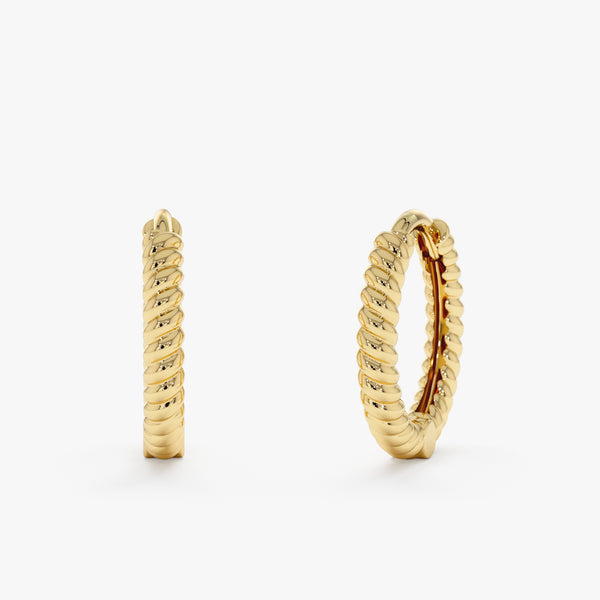 Solid Gold Rope Huggies, Aileen