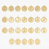 Gold Coin Initial Necklace Charm, Thalindra