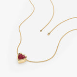 handmade solid gold red ruby necklace