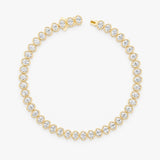 Solid Gold Oval Bezel Set Lab Grown Diamond Bracelet, Zorina