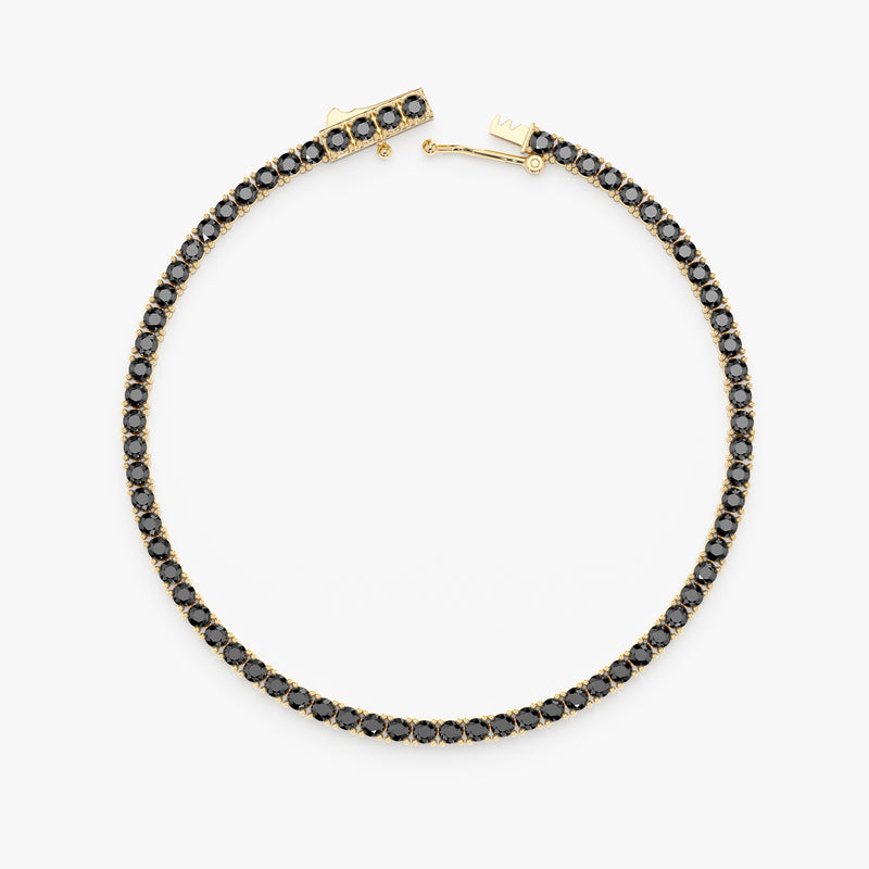 Black Diamond Tennis Bracelet, Genuine Black Diamond Bracelet, Serelina