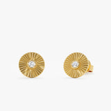 Solid Gold Sunburst Stud Earrings, Thia
