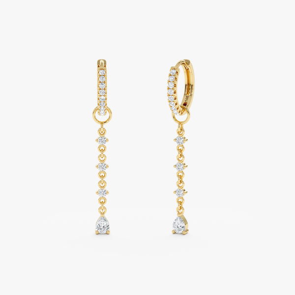Dangly Diamond Drop Charm For Hoop Earrings, Aneria