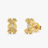 Lab Grown Diamond Floral Bow Stud Earrings, Valessia