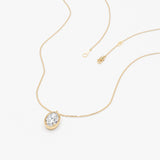 Oval Diamond Solid Gold Necklace, Yliantha