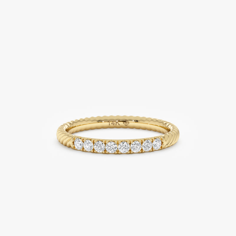 Dainty Rope Diamond Ring, Zelma