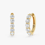 Solid Gold Prong Set Hoops, Orinthia