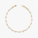Zig Zag Diamond Station Bracelet,Bridal Shower Gift, Briseis