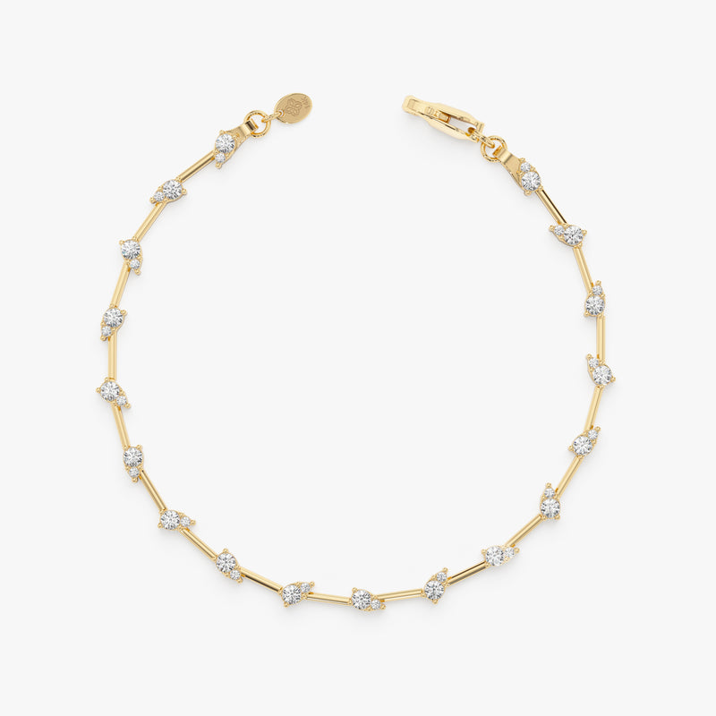 Zig Zag Diamond Station Bracelet,Bridal Shower Gift, Briseis