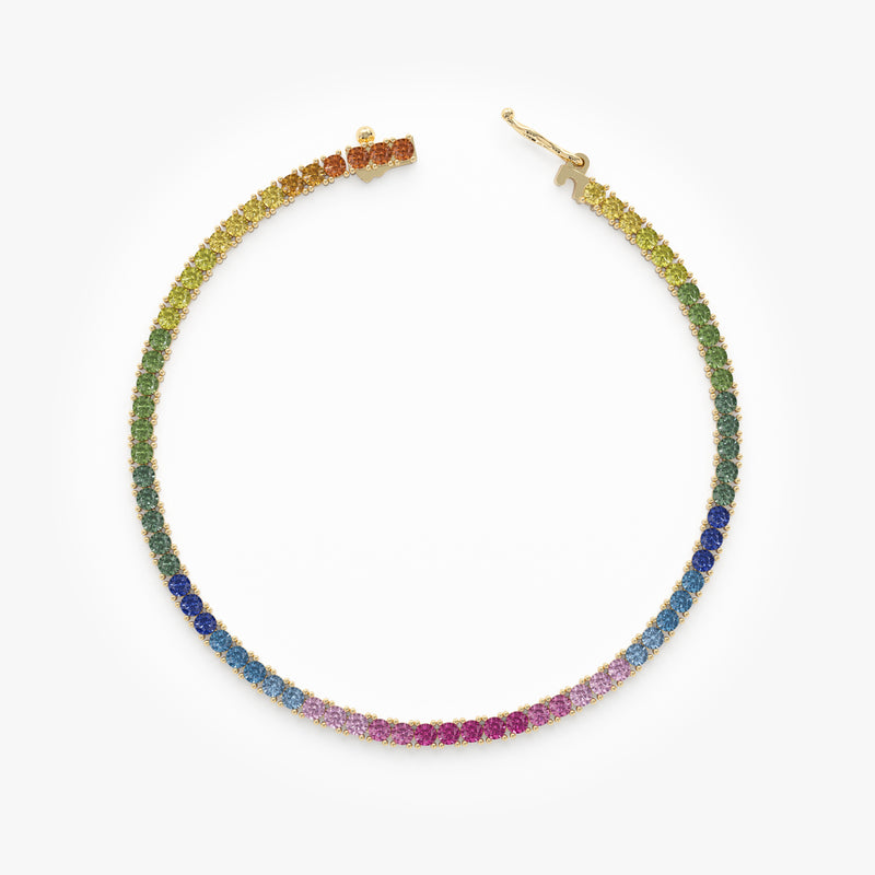 colorful real gem bracelet