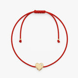 Solid Gold Heart String Bracelet, Nivaria