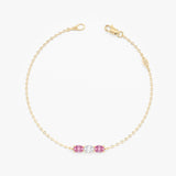 Dainty Pink and White Sapphire Bracelet, Zelindra