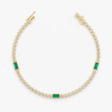 Lab Grown Diamond and Emerald Tennis Bracelet, Ravynna