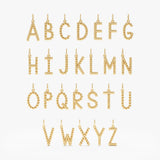 Solid Gold Rope Textured Initial Charm, Nirellia