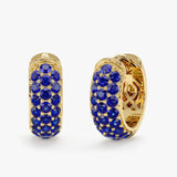 Wide Natural Blue Sapphire Huggie, Azrielle