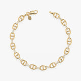 Mariner Chain Lab Grown Diamond Bracelet, Solid Gold Anchor Link Bracelet, Lirien