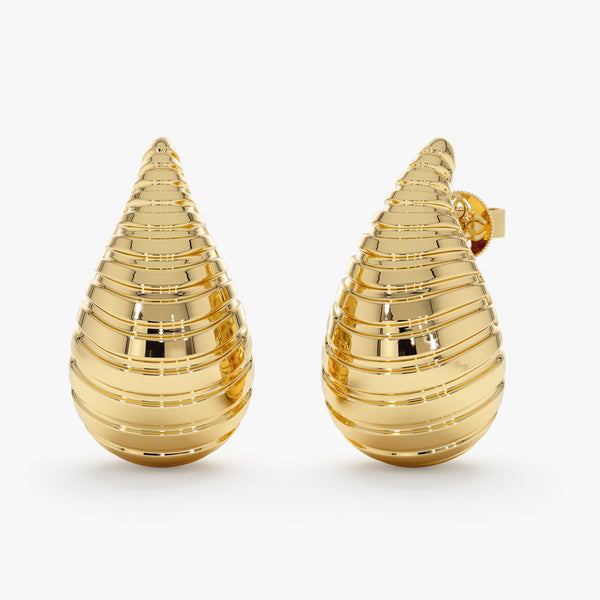 Ribbed Teardrop Stud Earrings, Baylee