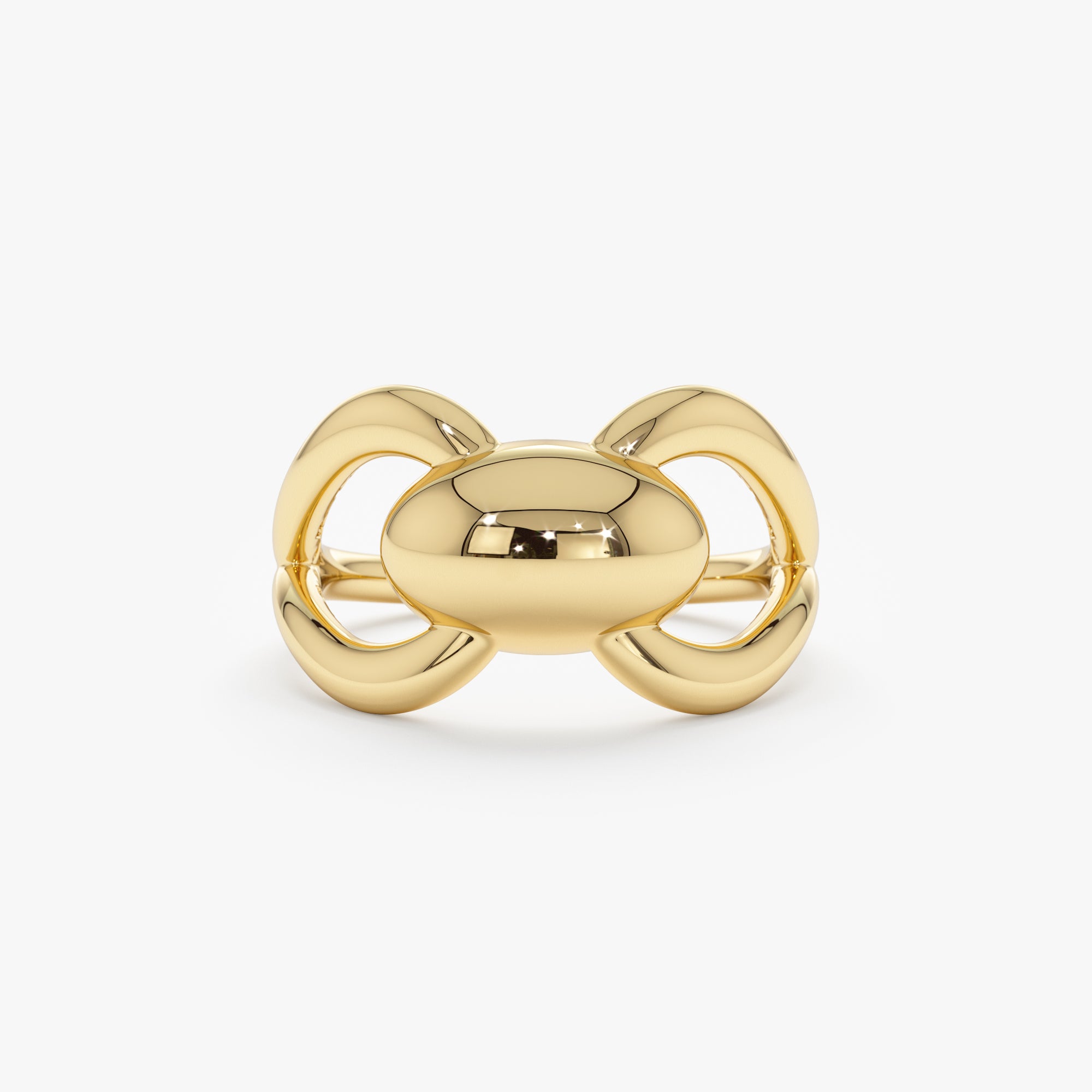 Gold Bow Shape Ring In Solid Gold