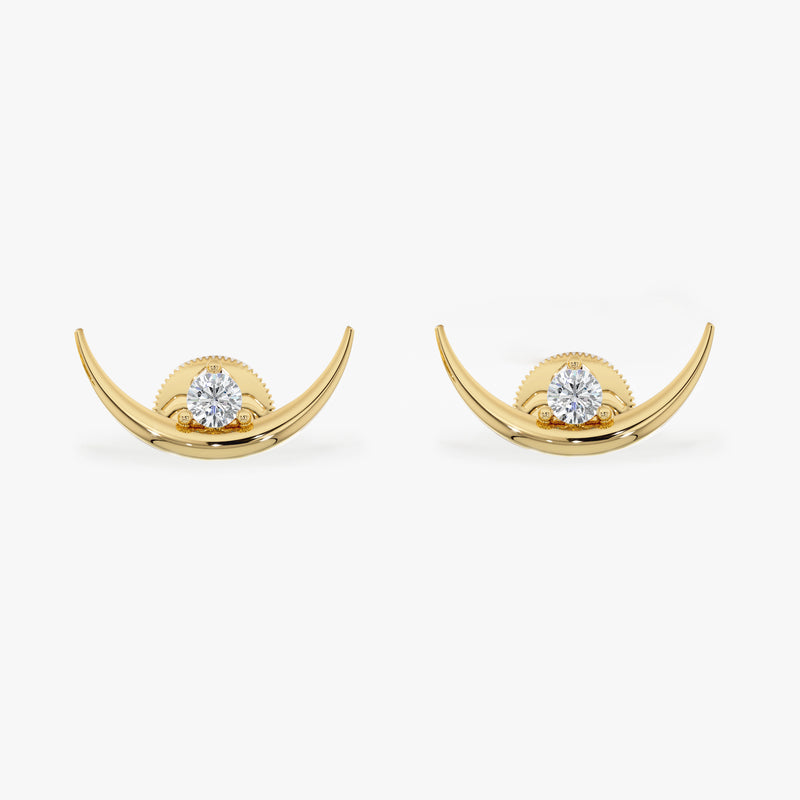 Crescent Moon Stud Earrings, Orinelle