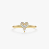 micro pave diamond heart ring