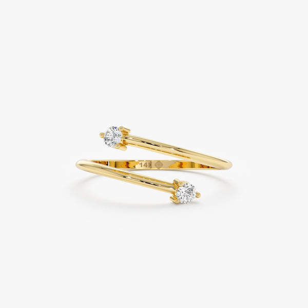 yellow gold diamond open ring