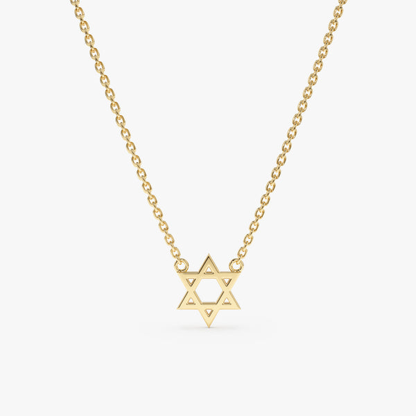 yellow gold handmade David Star necklace