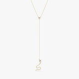 Natural White and Black Diamond Snake Lariat Necklace, Bora