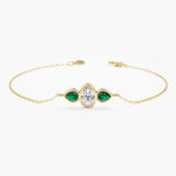 Lab Grown Diamond and Emerald Bracelet, Vaelisse