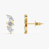 Mixed Cut Diamond Cluster Studs, Noralisse