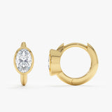 Oval Cut Lab Grown Diamond Huggie, Aniko