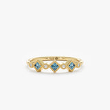 yellow gold blue topaz diamond ring