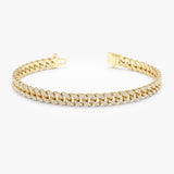 yellow gold pave miami chain 